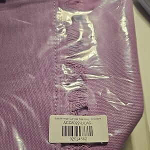 Lilac Fringe Canvas Tote Bag